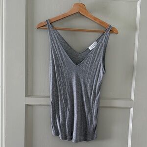 & Other Stories Gray V-Neck Tank Top
